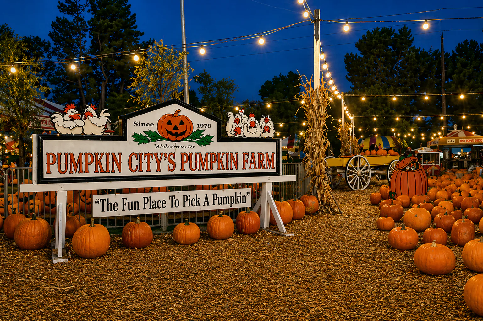 Pumpkin City's pumpkin farm entrance